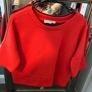 Red cropped loft shirt